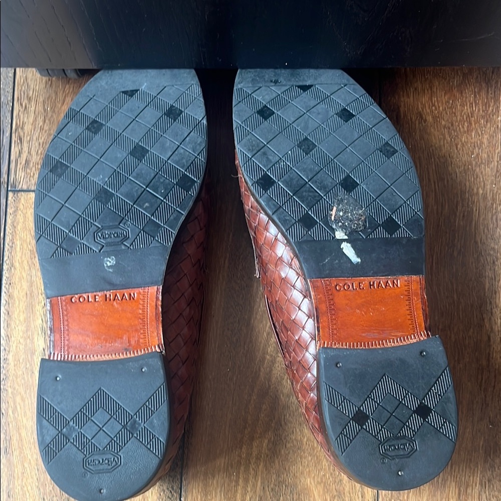 Cole Haan Brown Woven Leather Loafers - Picture 3 of 4